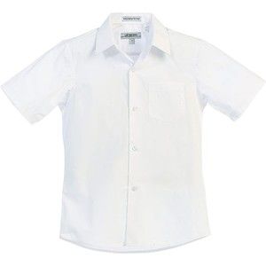 Gioberti Boy's Short Sleeve Solid Dress Shirt, White, Size 16